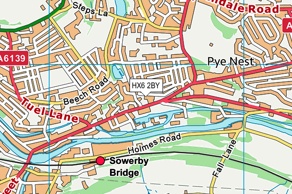 HX6 2BY map - OS VectorMap District (Ordnance Survey)