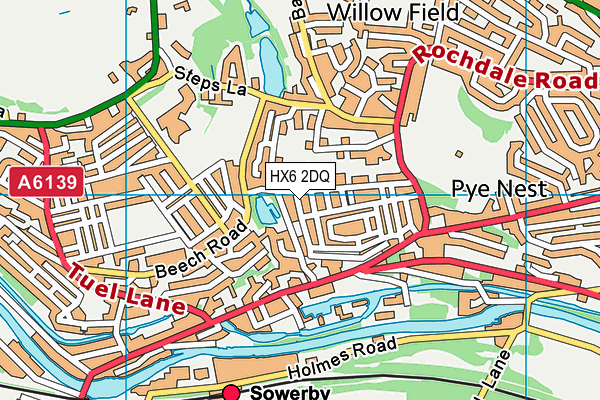 HX6 2DQ map - OS VectorMap District (Ordnance Survey) HX6 2DQ map - OS VectorMap District (Ordnance Survey)