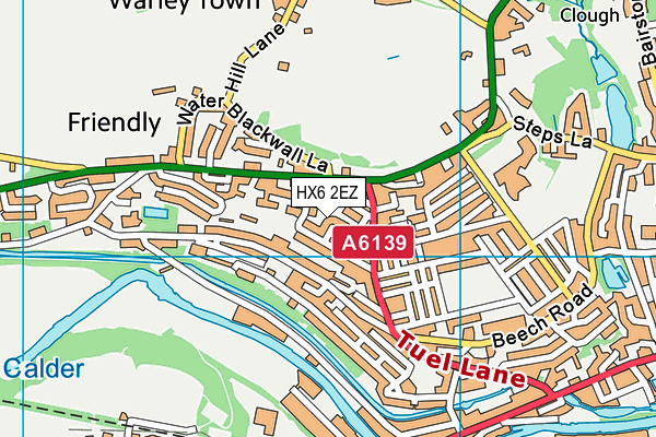 HX6 2EZ map - OS VectorMap District (Ordnance Survey) HX6 2EZ map - OS VectorMap District (Ordnance Survey)