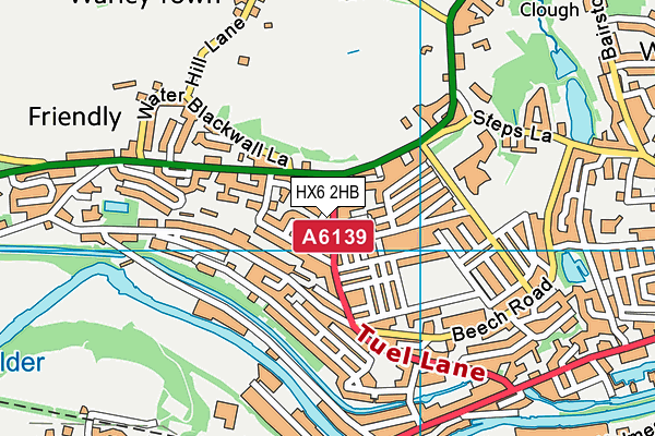 HX6 2HB map - OS VectorMap District (Ordnance Survey) HX6 2HB map - OS VectorMap District (Ordnance Survey)