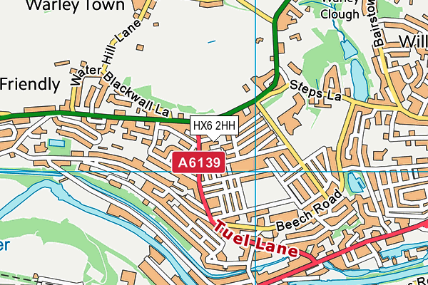 HX6 2HH map - OS VectorMap District (Ordnance Survey) HX6 2HH map - OS VectorMap District (Ordnance Survey)