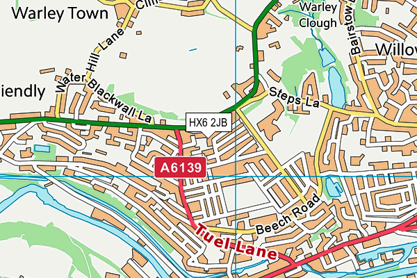 HX6 2JB map - OS VectorMap District (Ordnance Survey) HX6 2JB map - OS VectorMap District (Ordnance Survey)