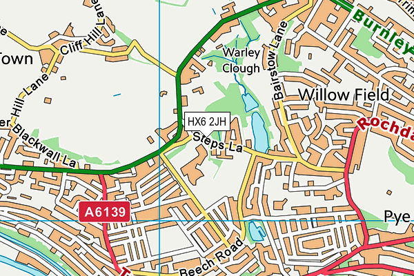 HX6 2JH map - OS VectorMap District (Ordnance Survey) HX6 2JH map - OS VectorMap District (Ordnance Survey)