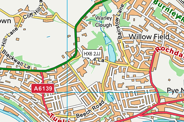 HX6 2JJ map - OS VectorMap District (Ordnance Survey) HX6 2JJ map - OS VectorMap District (Ordnance Survey)