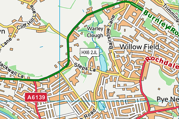 HX6 2JL map - OS VectorMap District (Ordnance Survey) HX6 2JL map - OS VectorMap District (Ordnance Survey)