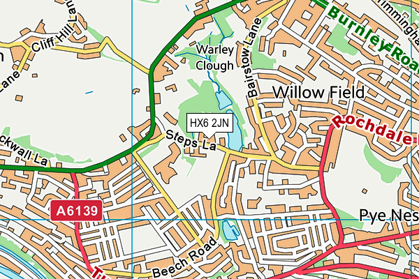 HX6 2JN map - OS VectorMap District (Ordnance Survey) HX6 2JN map - OS VectorMap District (Ordnance Survey)