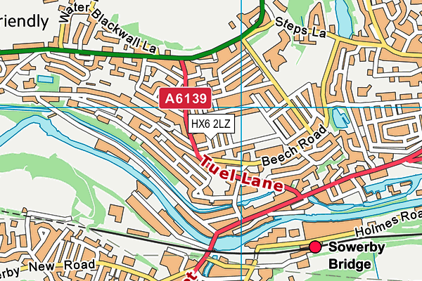 HX6 2LZ map - OS VectorMap District (Ordnance Survey) HX6 2LZ map - OS VectorMap District (Ordnance Survey)