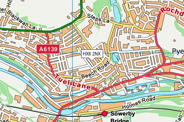 HX6 2NX map - OS VectorMap District (Ordnance Survey) HX6 2NX map - OS VectorMap District (Ordnance Survey)