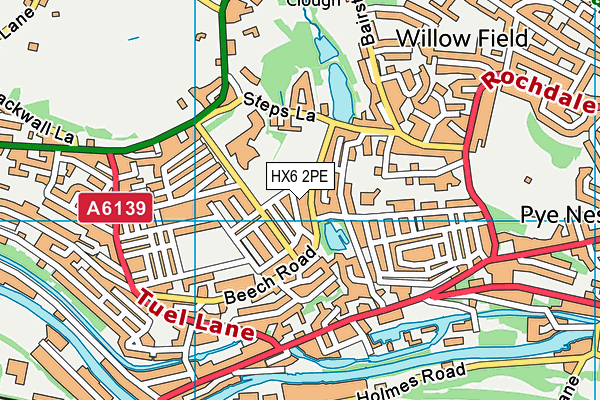 HX6 2PE map - OS VectorMap District (Ordnance Survey) HX6 2PE map - OS VectorMap District (Ordnance Survey)