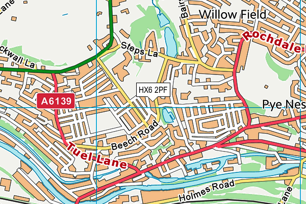 HX6 2PF map - OS VectorMap District (Ordnance Survey) HX6 2PF map - OS VectorMap District (Ordnance Survey)