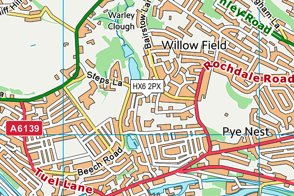 HX6 2PX map - OS VectorMap District (Ordnance Survey) HX6 2PX map - OS VectorMap District (Ordnance Survey)