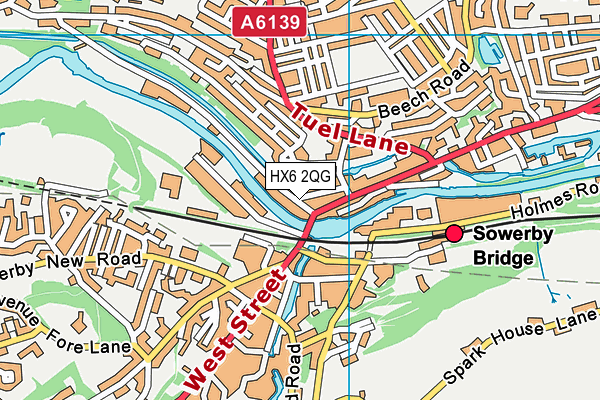 HX6 2QG map - OS VectorMap District (Ordnance Survey) HX6 2QG map - OS VectorMap District (Ordnance Survey)