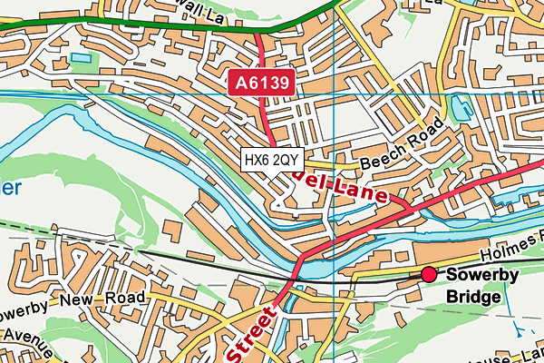 HX6 2QY map - OS VectorMap District (Ordnance Survey)