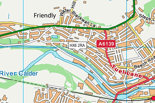 HX6 2RA map - OS VectorMap District (Ordnance Survey) HX6 2RA map - OS VectorMap District (Ordnance Survey)