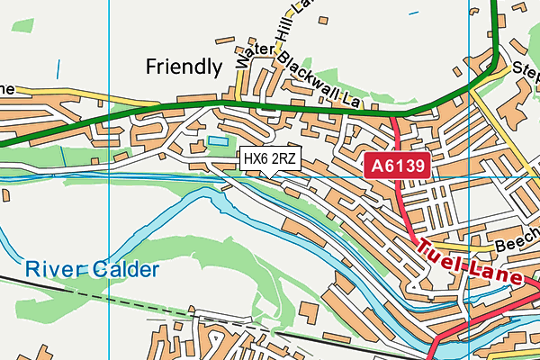 HX6 2RZ map - OS VectorMap District (Ordnance Survey)