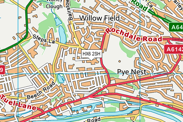 HX6 2SH map - OS VectorMap District (Ordnance Survey) HX6 2SH map - OS VectorMap District (Ordnance Survey)