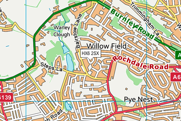 HX6 2SX map - OS VectorMap District (Ordnance Survey)
