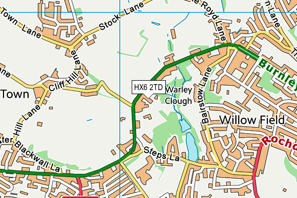 HX6 2TD map - OS VectorMap District (Ordnance Survey) HX6 2TD map - OS VectorMap District (Ordnance Survey)