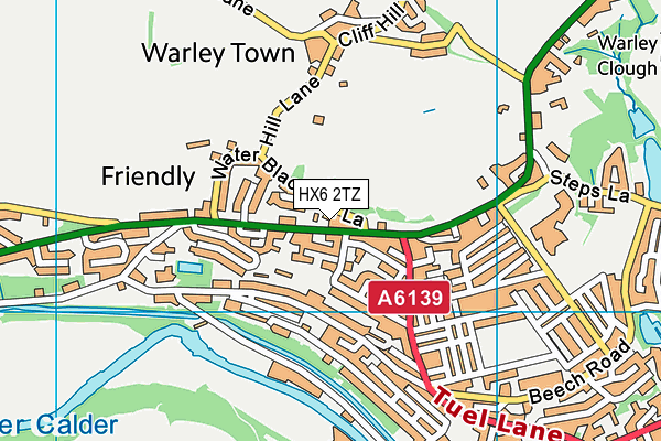 HX6 2TZ map - OS VectorMap District (Ordnance Survey)