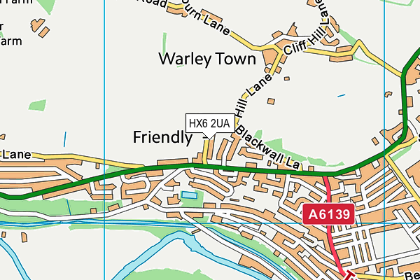 HX6 2UA map - OS VectorMap District (Ordnance Survey) HX6 2UA map - OS VectorMap District (Ordnance Survey)