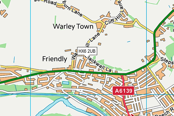 HX6 2UB map - OS VectorMap District (Ordnance Survey) HX6 2UB map - OS VectorMap District (Ordnance Survey)