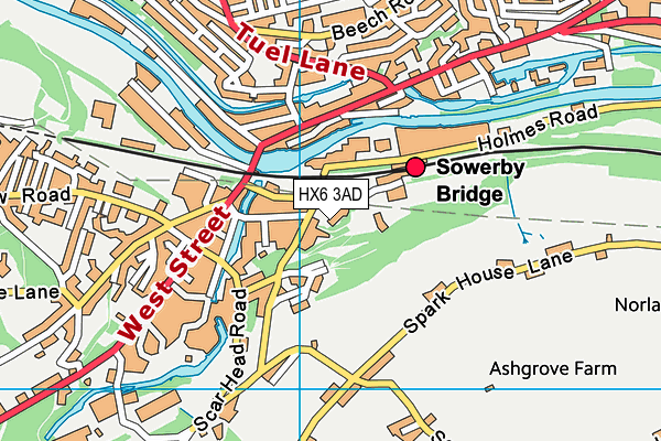 HX6 3AD map - OS VectorMap District (Ordnance Survey) HX6 3AD map - OS VectorMap District (Ordnance Survey)