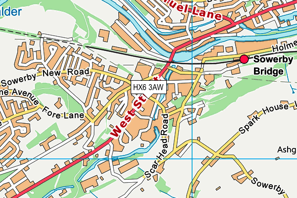 HX6 3AW map - OS VectorMap District (Ordnance Survey) HX6 3AW map - OS VectorMap District (Ordnance Survey)