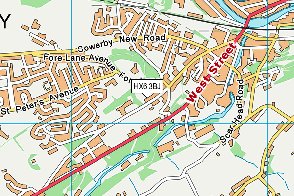 HX6 3BJ map - OS VectorMap District (Ordnance Survey)