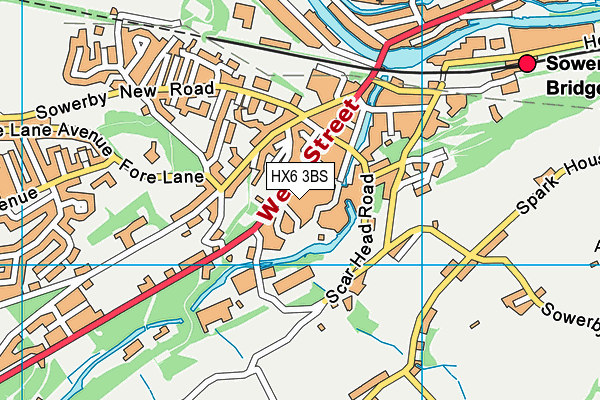 HX6 3BS map - OS VectorMap District (Ordnance Survey) HX6 3BS map - OS VectorMap District (Ordnance Survey)