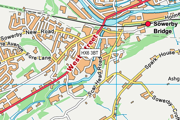HX6 3BT map - OS VectorMap District (Ordnance Survey) HX6 3BT map - OS VectorMap District (Ordnance Survey)