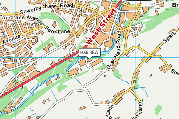 HX6 3BW map - OS VectorMap District (Ordnance Survey) HX6 3BW map - OS VectorMap District (Ordnance Survey)