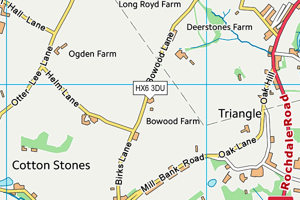 HX6 3DU map - OS VectorMap District (Ordnance Survey) HX6 3DU map - OS VectorMap District (Ordnance Survey)