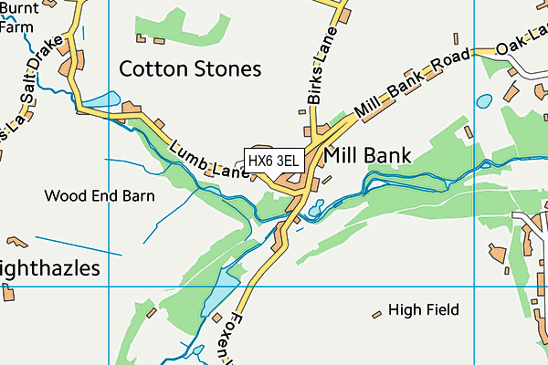 HX6 3EL map - OS VectorMap District (Ordnance Survey) HX6 3EL map - OS VectorMap District (Ordnance Survey)