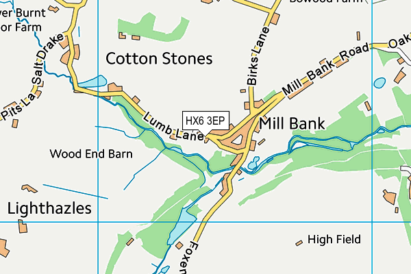 HX6 3EP map - OS VectorMap District (Ordnance Survey)