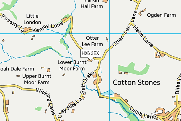 HX6 3EX map - OS VectorMap District (Ordnance Survey) HX6 3EX map - OS VectorMap District (Ordnance Survey)