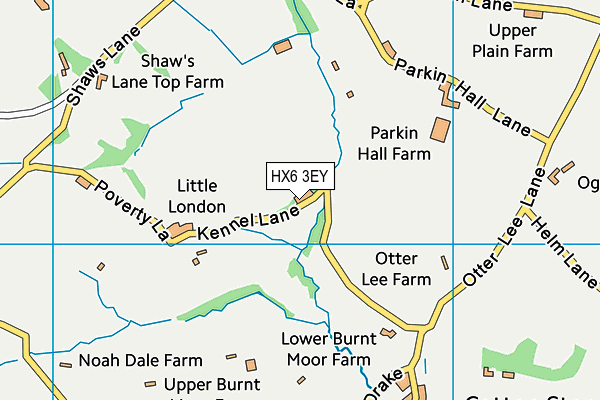 HX6 3EY map - OS VectorMap District (Ordnance Survey) HX6 3EY map - OS VectorMap District (Ordnance Survey)