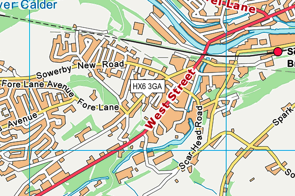 HX6 3GA map - OS VectorMap District (Ordnance Survey) HX6 3GA map - OS VectorMap District (Ordnance Survey)