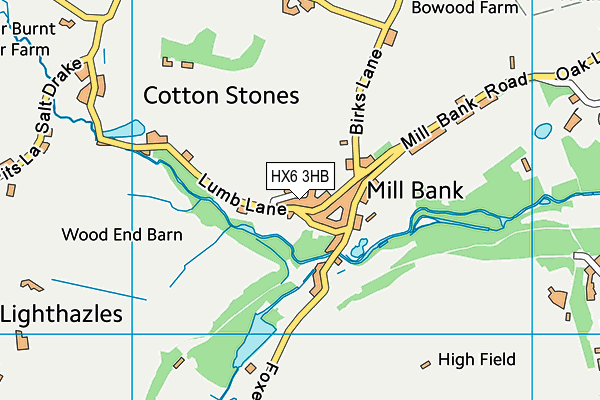 HX6 3HB map - OS VectorMap District (Ordnance Survey) HX6 3HB map - OS VectorMap District (Ordnance Survey)