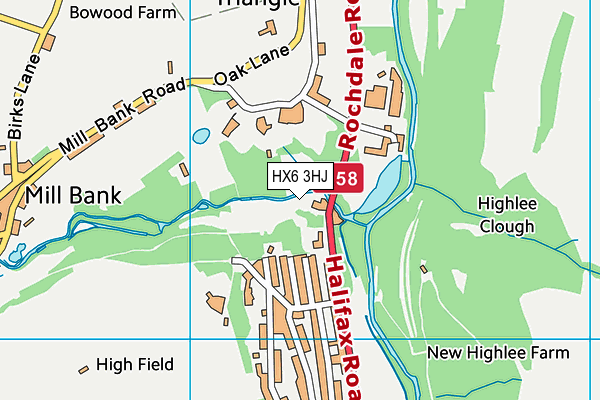 HX6 3HJ map - OS VectorMap District (Ordnance Survey) HX6 3HJ map - OS VectorMap District (Ordnance Survey)