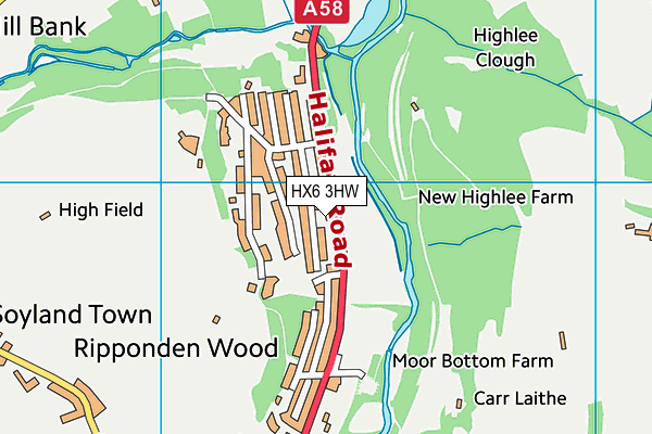 HX6 3HW map - OS VectorMap District (Ordnance Survey) HX6 3HW map - OS VectorMap District (Ordnance Survey)