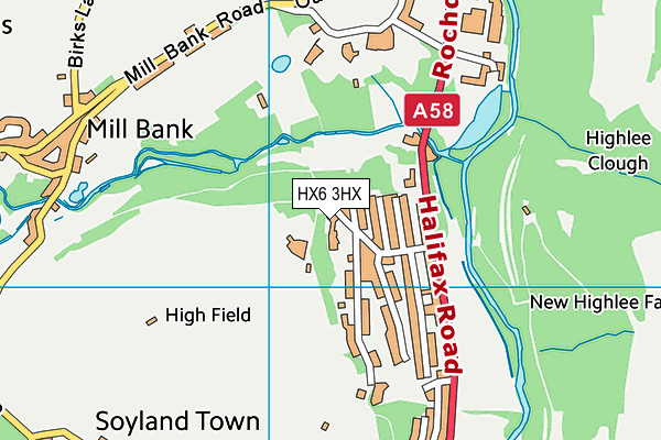 HX6 3HX map - OS VectorMap District (Ordnance Survey) HX6 3HX map - OS VectorMap District (Ordnance Survey)