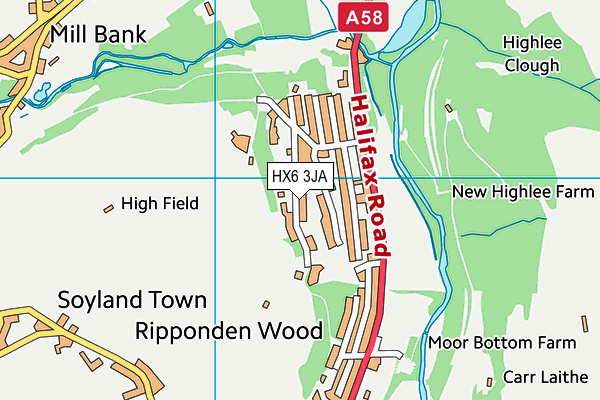 HX6 3JA map - OS VectorMap District (Ordnance Survey) HX6 3JA map - OS VectorMap District (Ordnance Survey)
