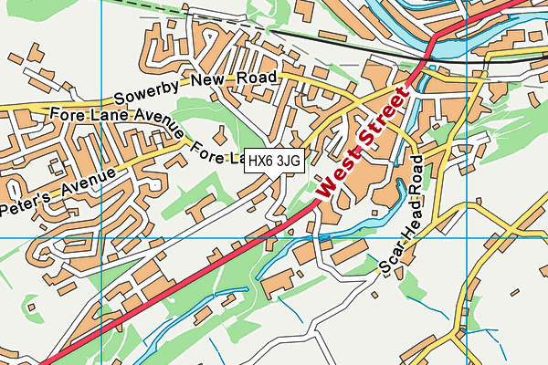 HX6 3JG map - OS VectorMap District (Ordnance Survey) HX6 3JG map - OS VectorMap District (Ordnance Survey)