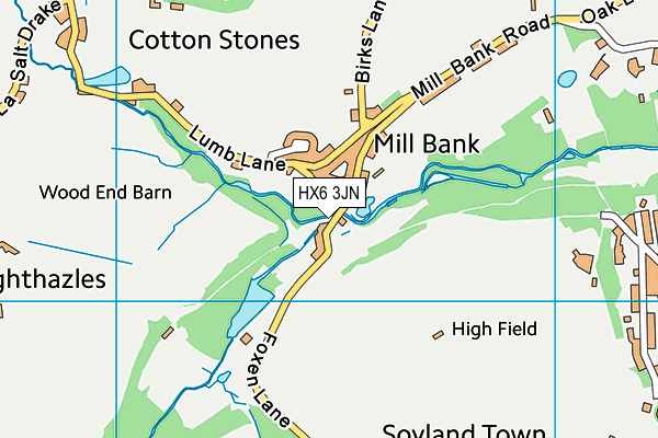 HX6 3JN map - OS VectorMap District (Ordnance Survey) HX6 3JN map - OS VectorMap District (Ordnance Survey)