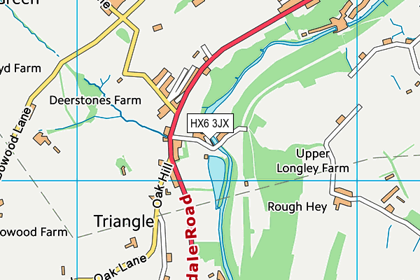 HX6 3JX map - OS VectorMap District (Ordnance Survey) HX6 3JX map - OS VectorMap District (Ordnance Survey)