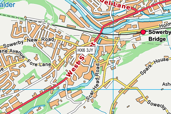 HX6 3JY map - OS VectorMap District (Ordnance Survey) HX6 3JY map - OS VectorMap District (Ordnance Survey)