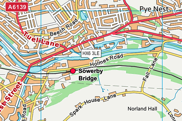 HX6 3LE map - OS VectorMap District (Ordnance Survey) HX6 3LE map - OS VectorMap District (Ordnance Survey)