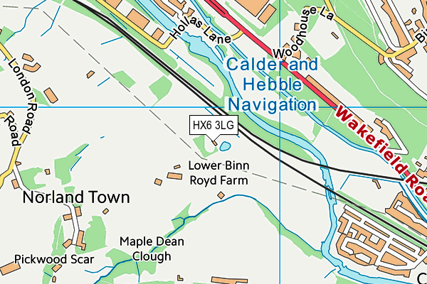 HX6 3LG map - OS VectorMap District (Ordnance Survey)