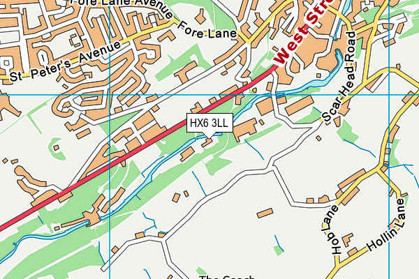 HX6 3LL map - OS VectorMap District (Ordnance Survey)