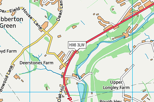 HX6 3LW map - OS VectorMap District (Ordnance Survey) HX6 3LW map - OS VectorMap District (Ordnance Survey)